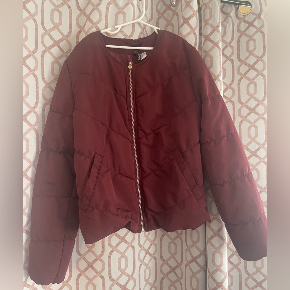 Divided Maroon Bomber Jacket